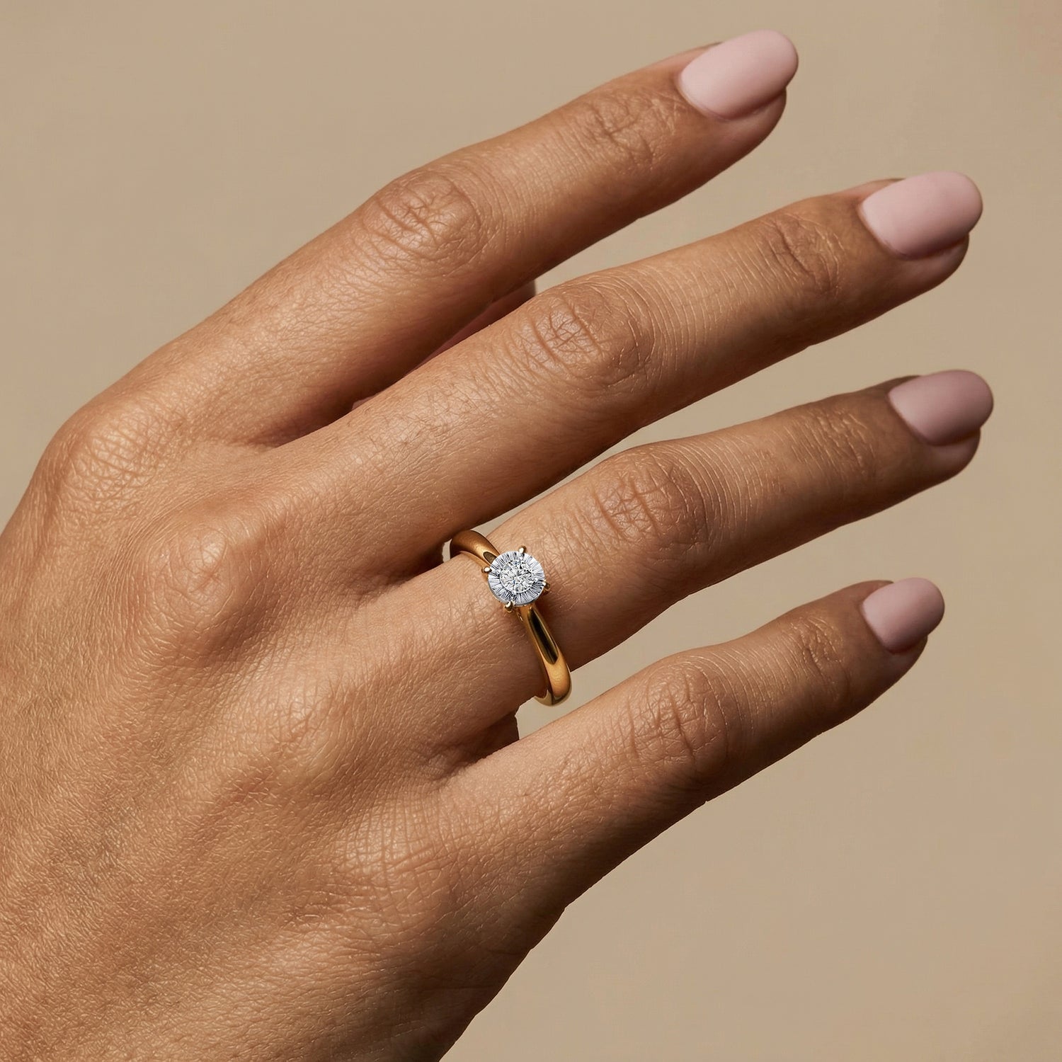 Sterling Silver Prong Round Lab - grown Diamond Ring - Rings