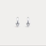 Round Lab - Grown Diamond Solitaire Earrings in Sterling Silver - Earrings