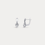 Round Lab - Grown Diamond Solitaire Earrings in Sterling Silver - Earrings