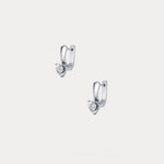 Round Lab - Grown Diamond Solitaire Earrings in Sterling Silver - Earrings