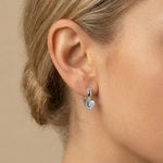 Round Lab - Grown Diamond Solitaire Earrings in Sterling Silver - Earrings