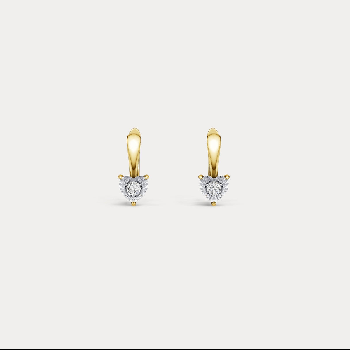 Round Lab - Grown Diamond Solitaire Earrings in Sterling Silver - Earrings