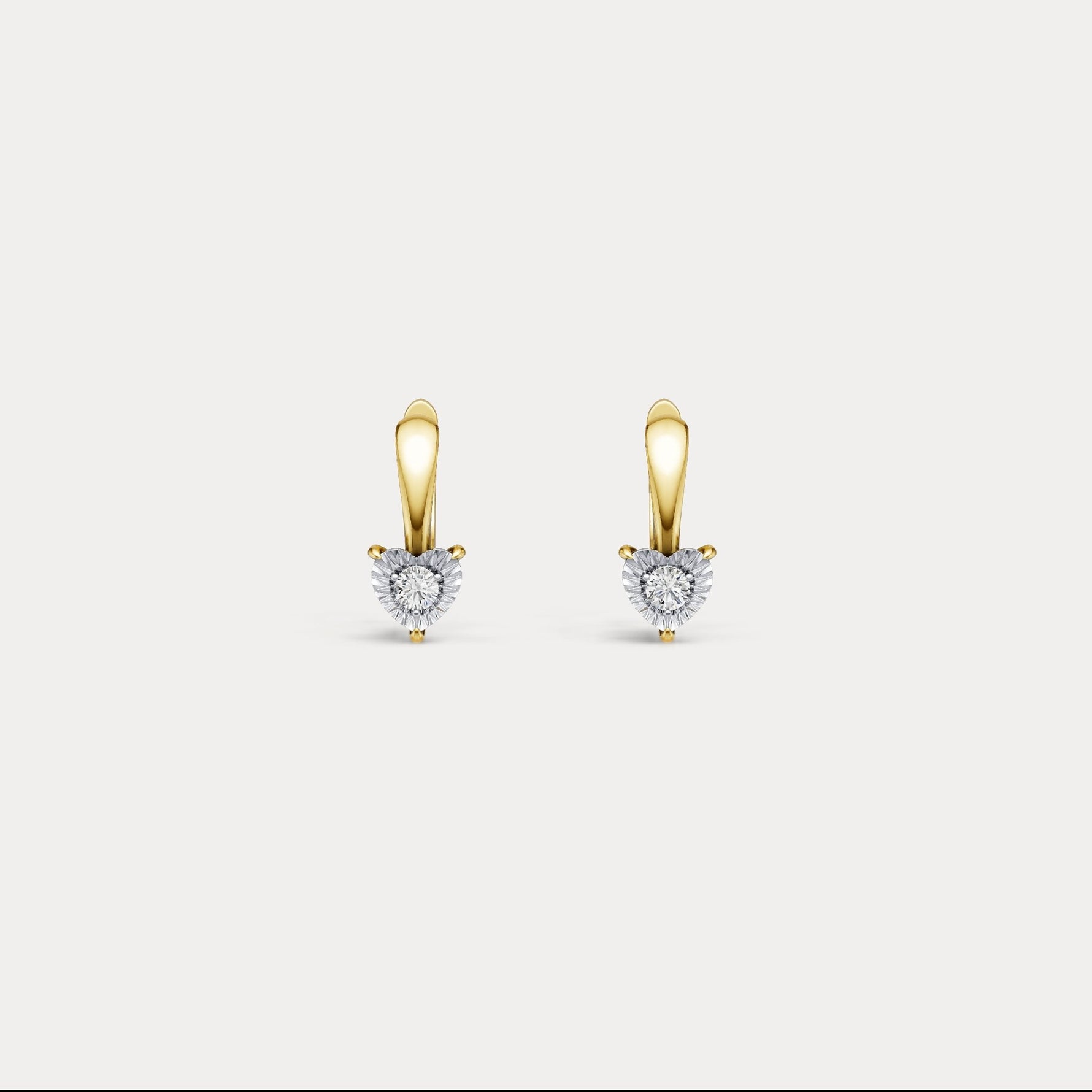 Round Lab - Grown Diamond Solitaire Earrings in Sterling Silver - Earrings
