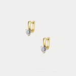 Round Lab - Grown Diamond Solitaire Earrings in Sterling Silver - Earrings