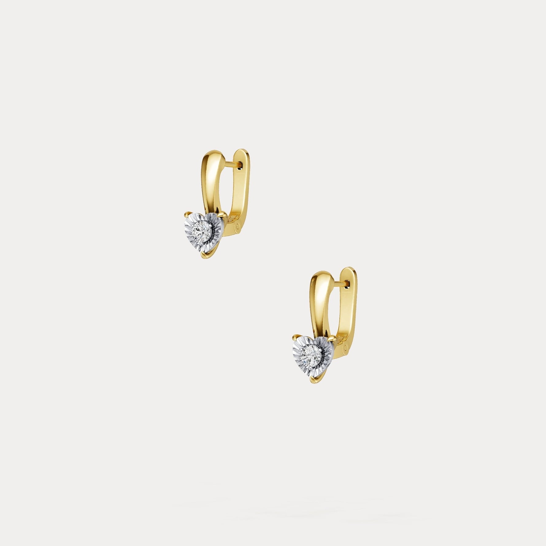 Round Lab - Grown Diamond Solitaire Earrings in Sterling Silver - Earrings