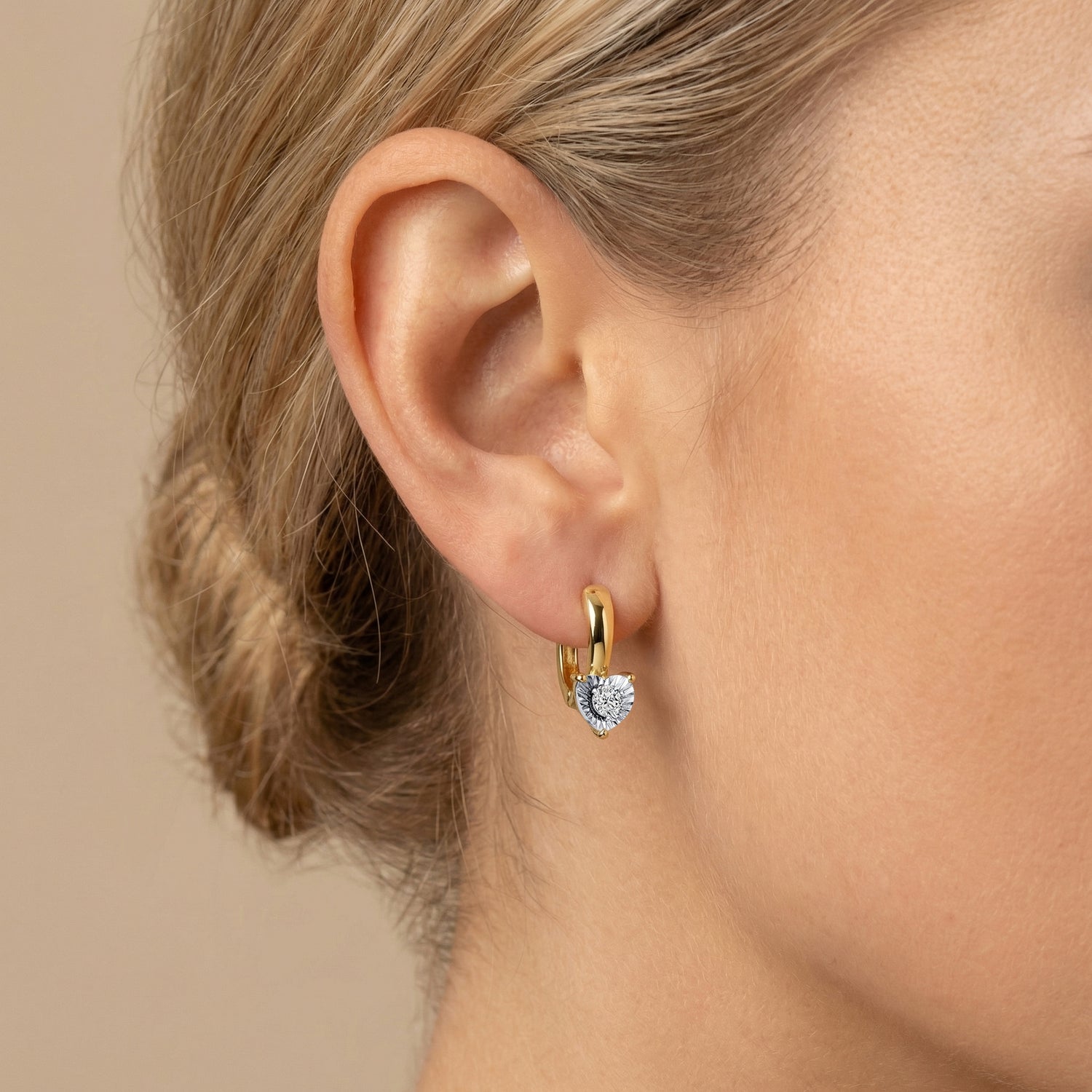 Round Lab - Grown Diamond Solitaire Earrings in Sterling Silver - Earrings