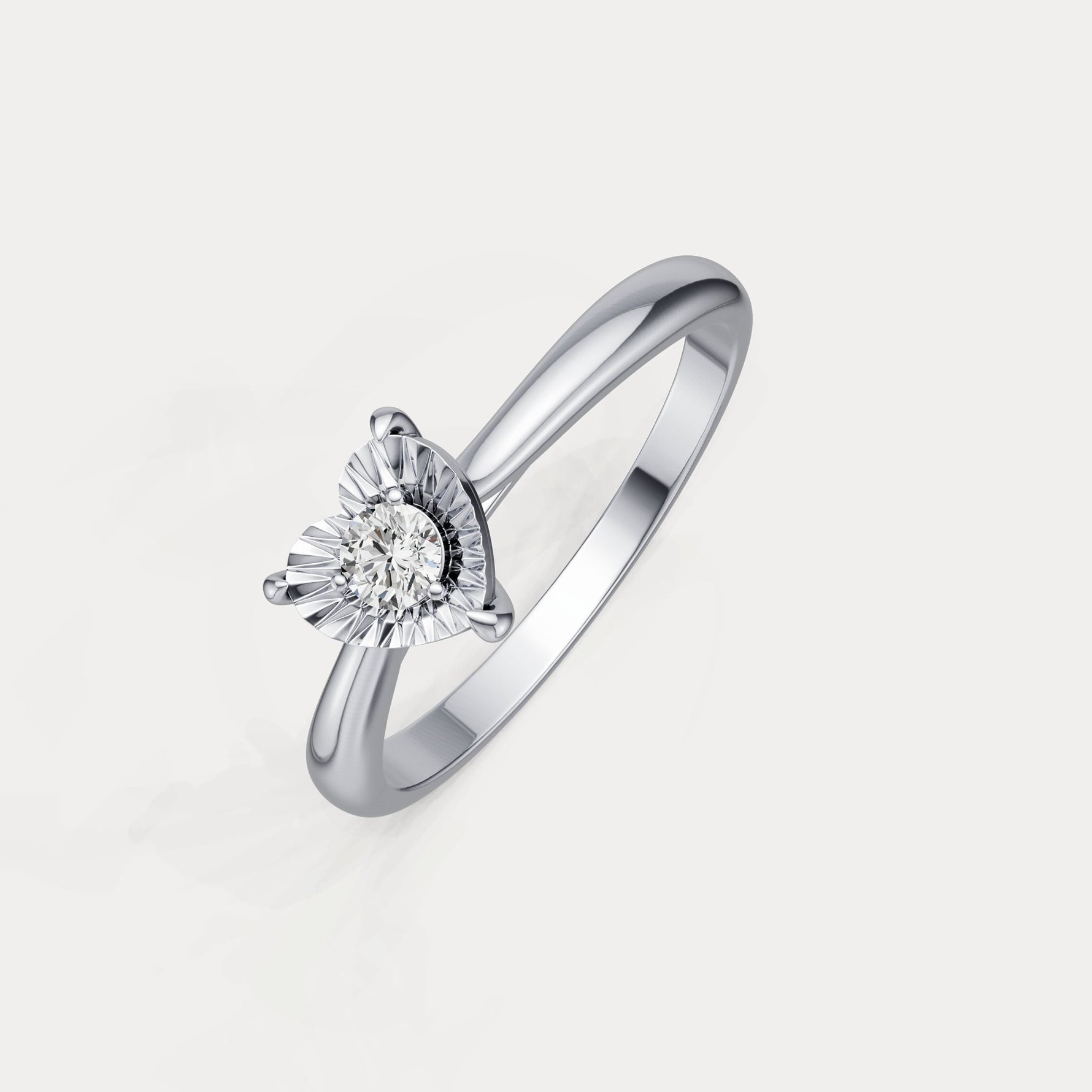 Lab - Grown Diamond Solitaire Ring in Sterling Silver - Rings