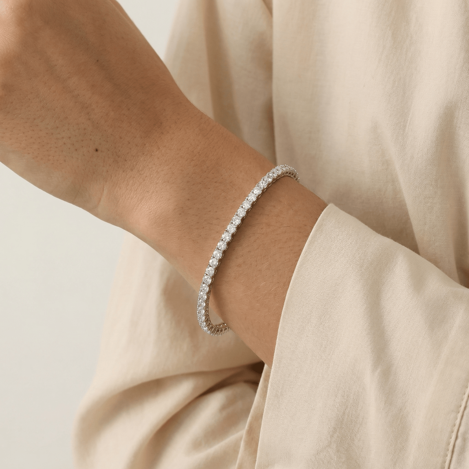 6Carat Lab - Grown Diamond Tennis Bracelet in 14K Gold/Platinum – Classic & Timeless - Bracelets