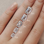 Doris丨Emerald Lab-Grown Diamond Engagement Ring with Baguette & Round Side Stones - Rings