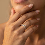 Marquise V-Contour Five-Stone Lab-Grown Diamond Wedding Band - Rings