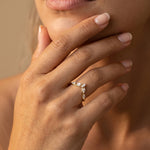 Marquise V-Contour Five-Stone Lab-Grown Diamond Wedding Band - Rings