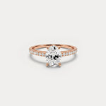 Melina丨Oval Cut Pave Solitaire 1CT Lab Grown Engagement Ring - Rings