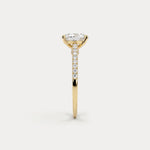 Melina丨Oval Cut Pave Solitaire 1CT Lab Grown Engagement Ring - Rings