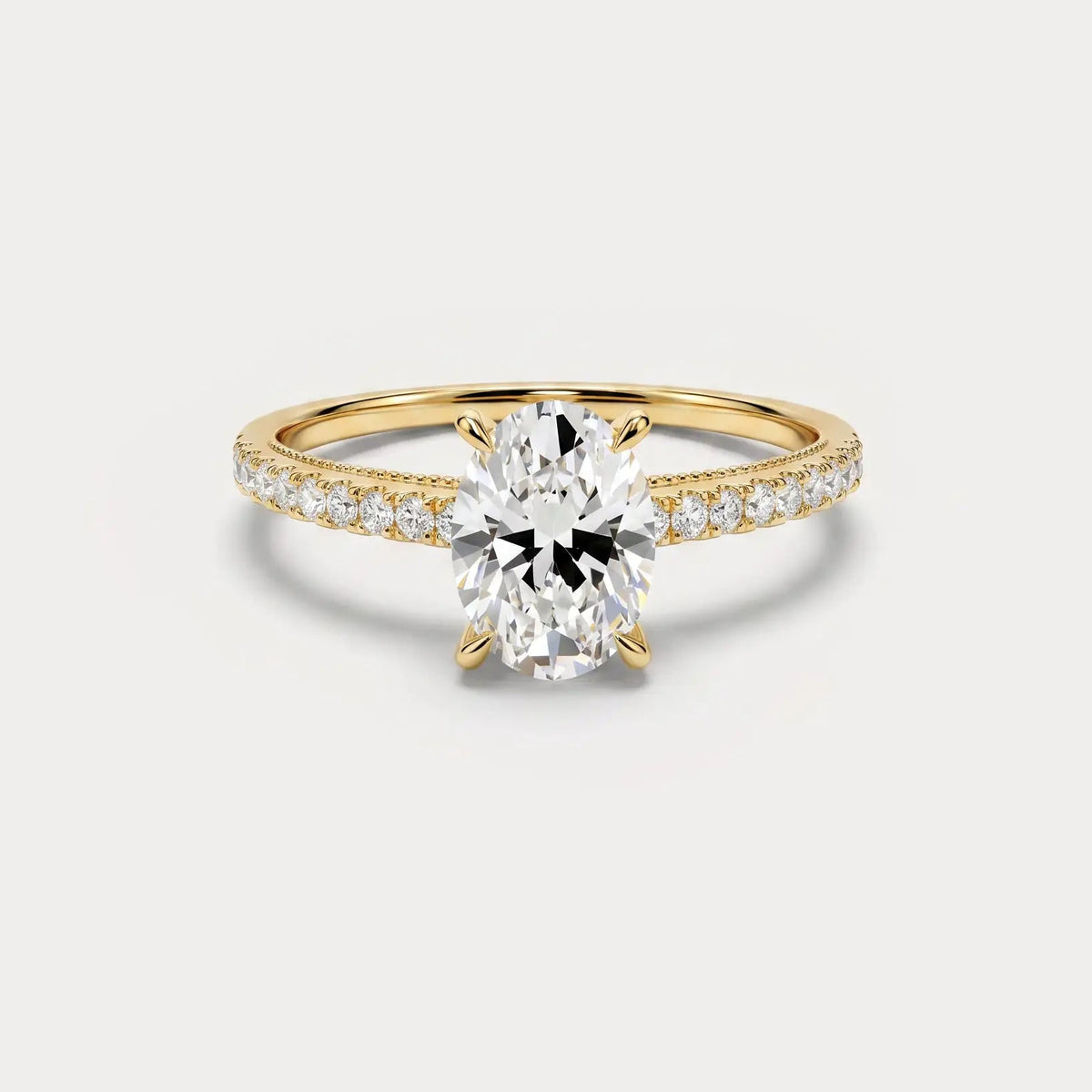 Melina | 1CT Oval Diamond Engagement Ring - Rings Leonids oval-cut-pave-solitaire-1ct-lab-grown-engagement-ring