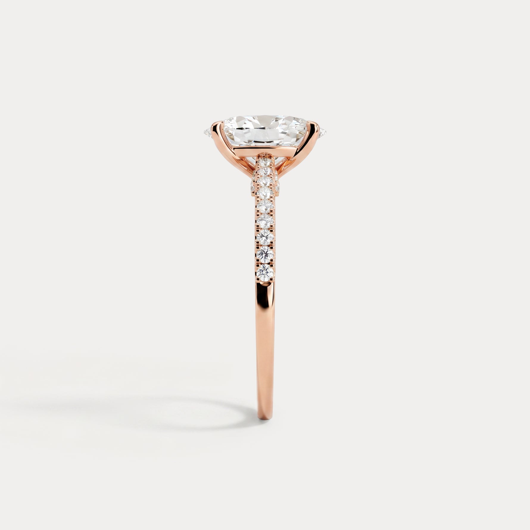 Melina丨Oval Cut Pave Solitaire 2CT Lab Grown Engagement Ring - Rings