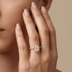 Melina丨Oval Cut Pave Solitaire 2CT Lab Grown Engagement Ring - Rings