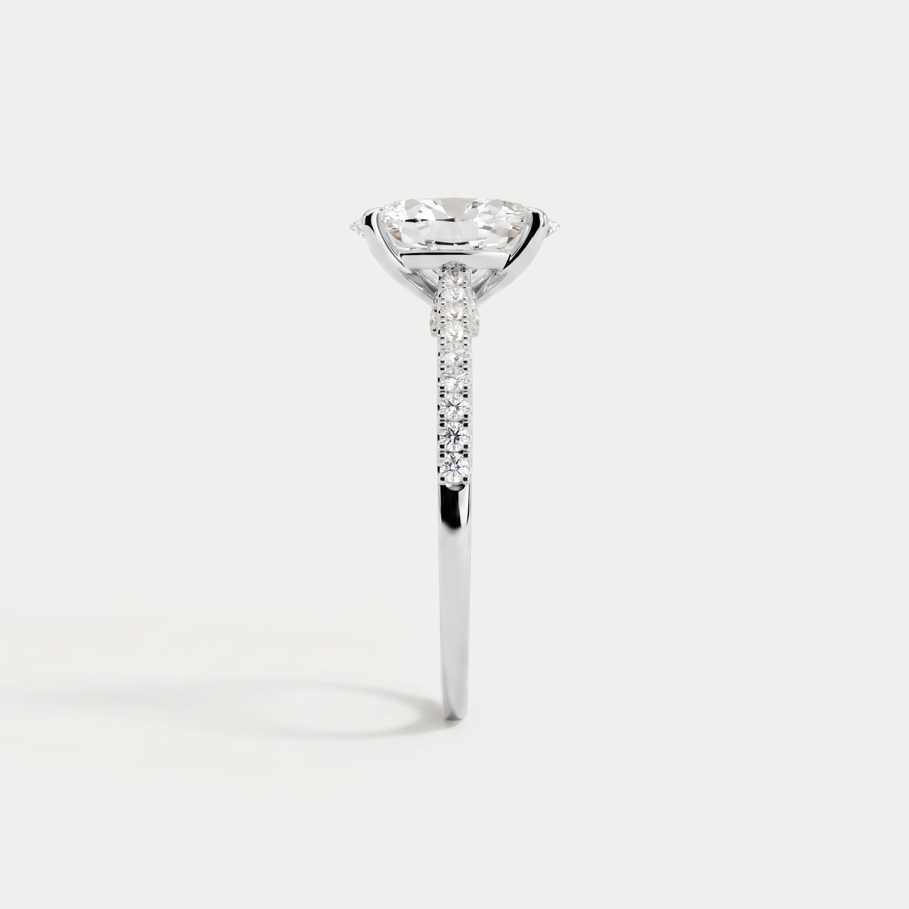 Melina丨Oval Cut Pave Solitaire 2CT Lab Grown Engagement Ring - Rings