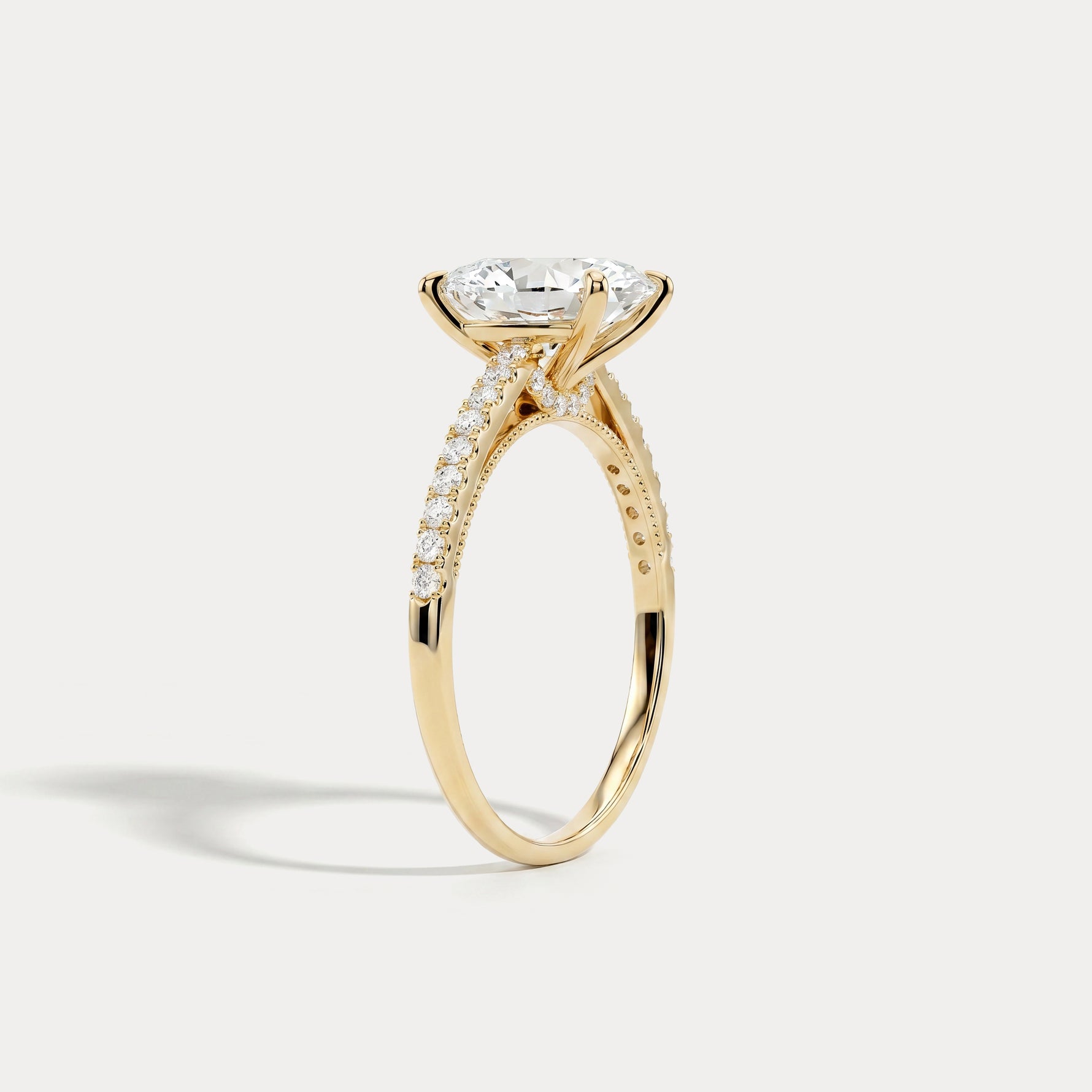Melina丨Oval Cut Pave Solitaire 2CT Lab Grown Engagement Ring - Rings