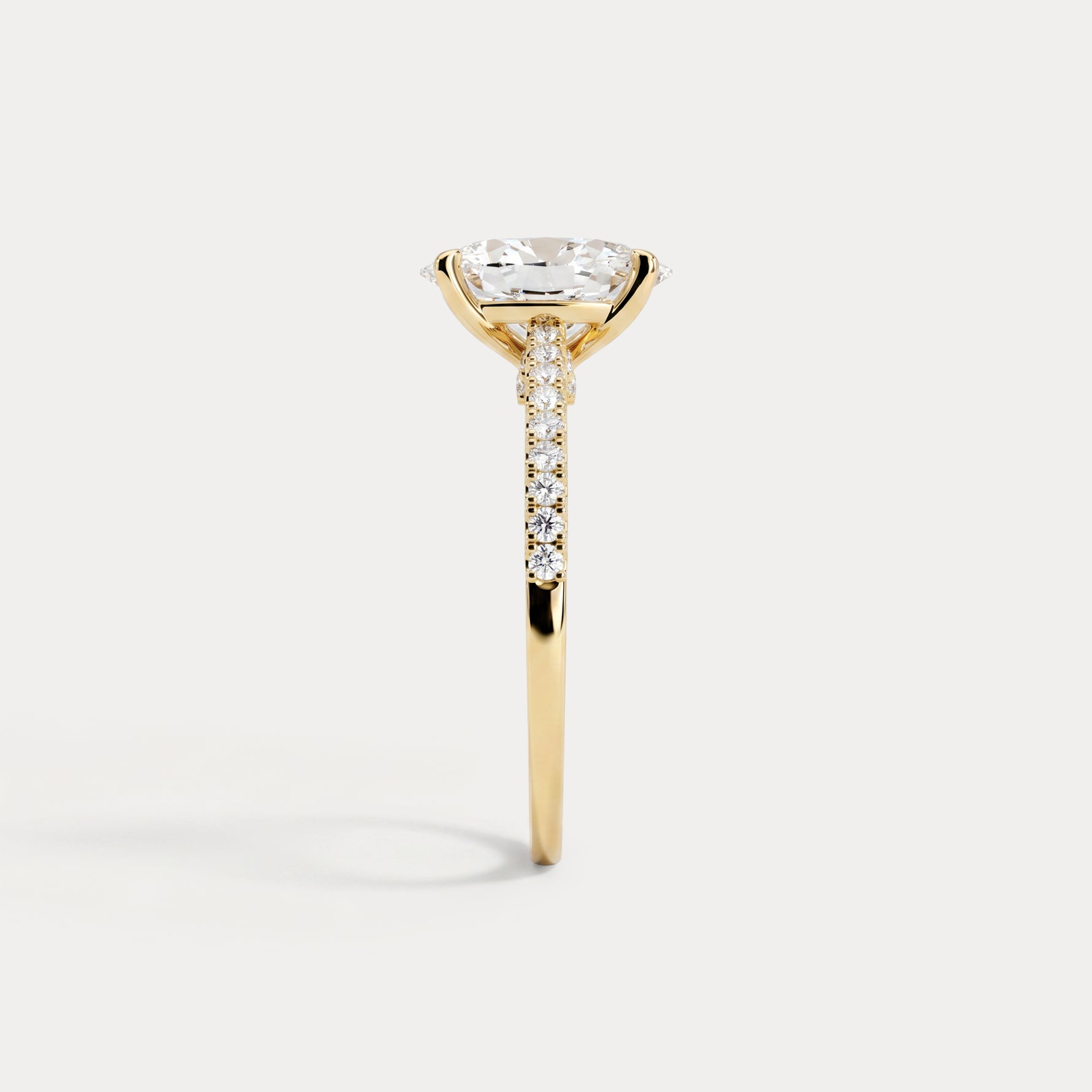 Melina丨Oval Cut Pave Solitaire 2CT Lab Grown Engagement Ring - Rings