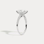 Melina丨Oval Cut Pave Solitaire 3CT Lab Grown Engagement Ring - Rings