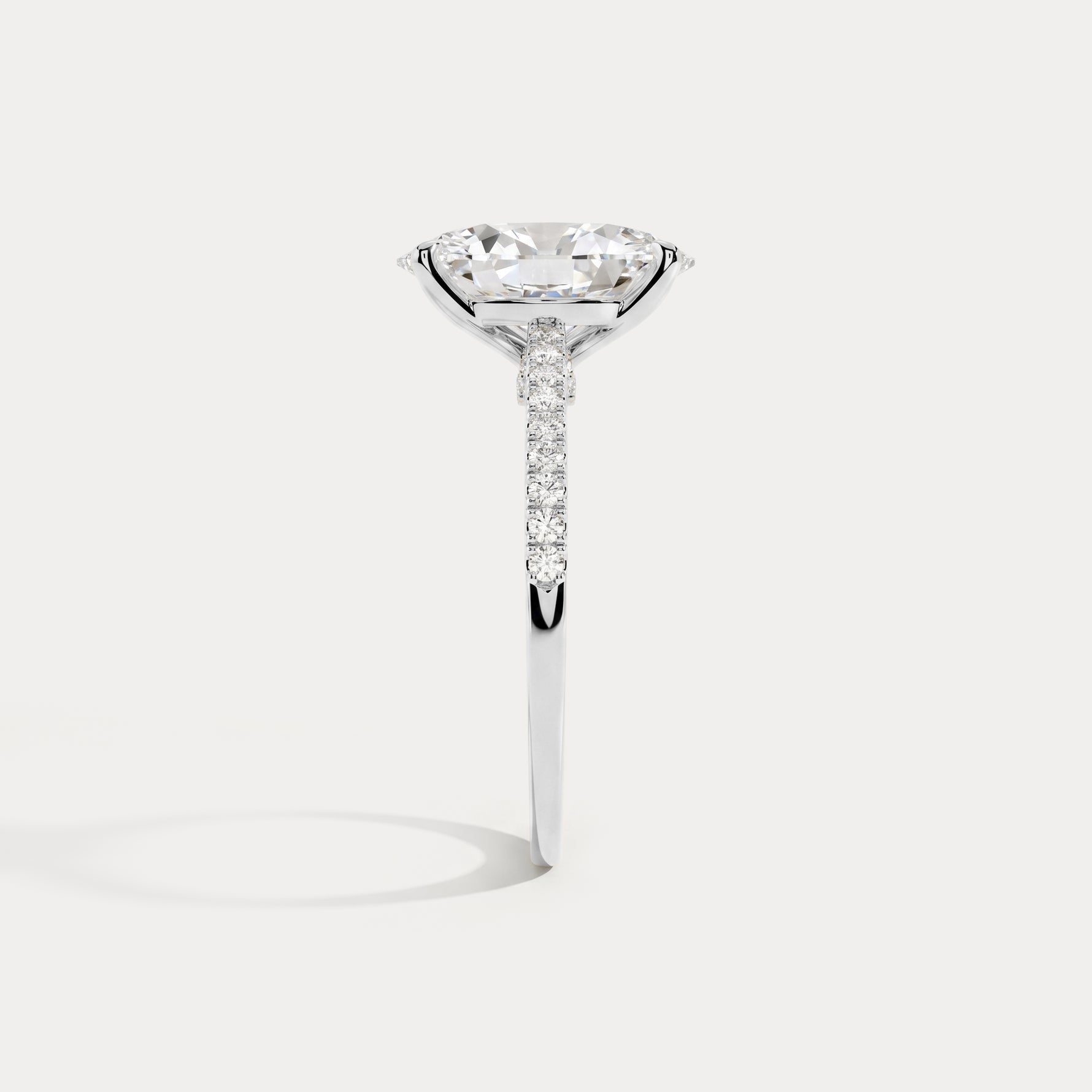 Melina丨Oval Cut Pave Solitaire 3CT Lab Grown Engagement Ring - Rings