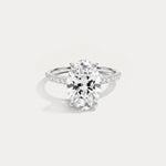 Melina丨Oval Cut Pave Solitaire 3CT Lab Grown Engagement Ring - Rings