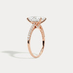Melina丨Oval Cut Pave Solitaire 3CT Lab Grown Engagement Ring - Rings