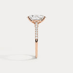 Melina丨Oval Cut Pave Solitaire 3CT Lab Grown Engagement Ring - Rings