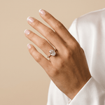 Melina丨Oval Cut Pave Solitaire 3CT Lab Grown Engagement Ring - Rings