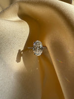 Melina丨Oval Cut Pave Solitaire 3CT Lab Grown Engagement Ring - Rings