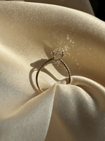 Melina丨Oval Cut Pave Solitaire 3CT Lab Grown Engagement Ring - Rings