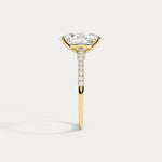 Melina丨Oval Cut Pave Solitaire 3CT Lab Grown Engagement Ring - Rings