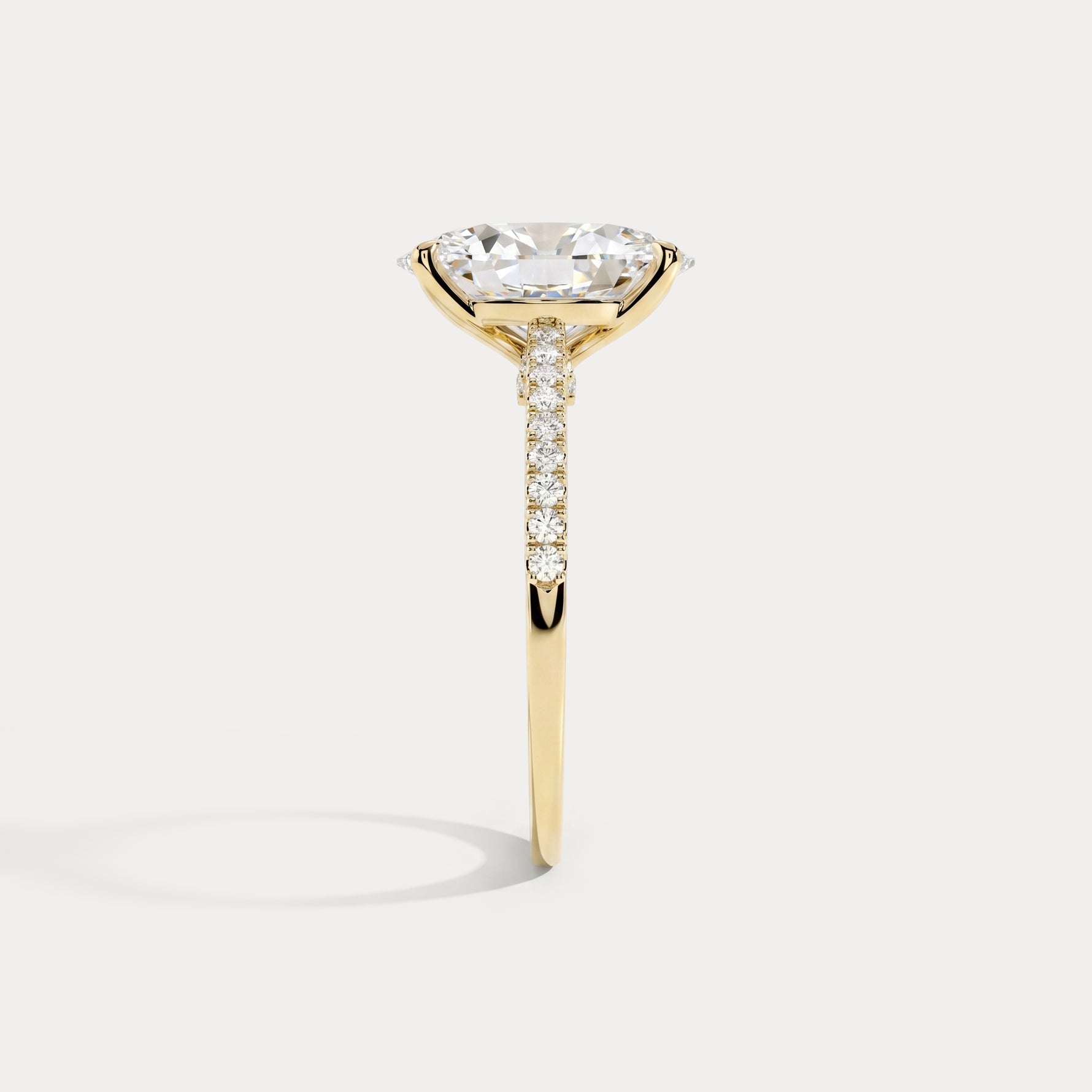 Melina丨Oval Cut Pave Solitaire 3CT Lab Grown Engagement Ring - Rings