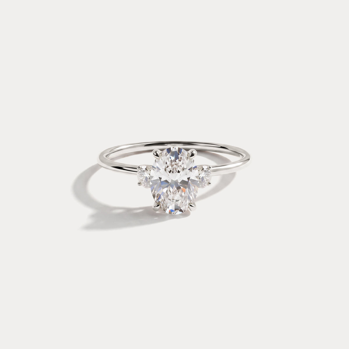 Olivia丨1CT Three-Stone Lotus-Inspired Lab-grown Diamond Engagement Ring - Rings