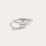 Olivia丨1CT Three-Stone Lotus-Inspired Lab-grown Diamond Engagement Ring - Rings