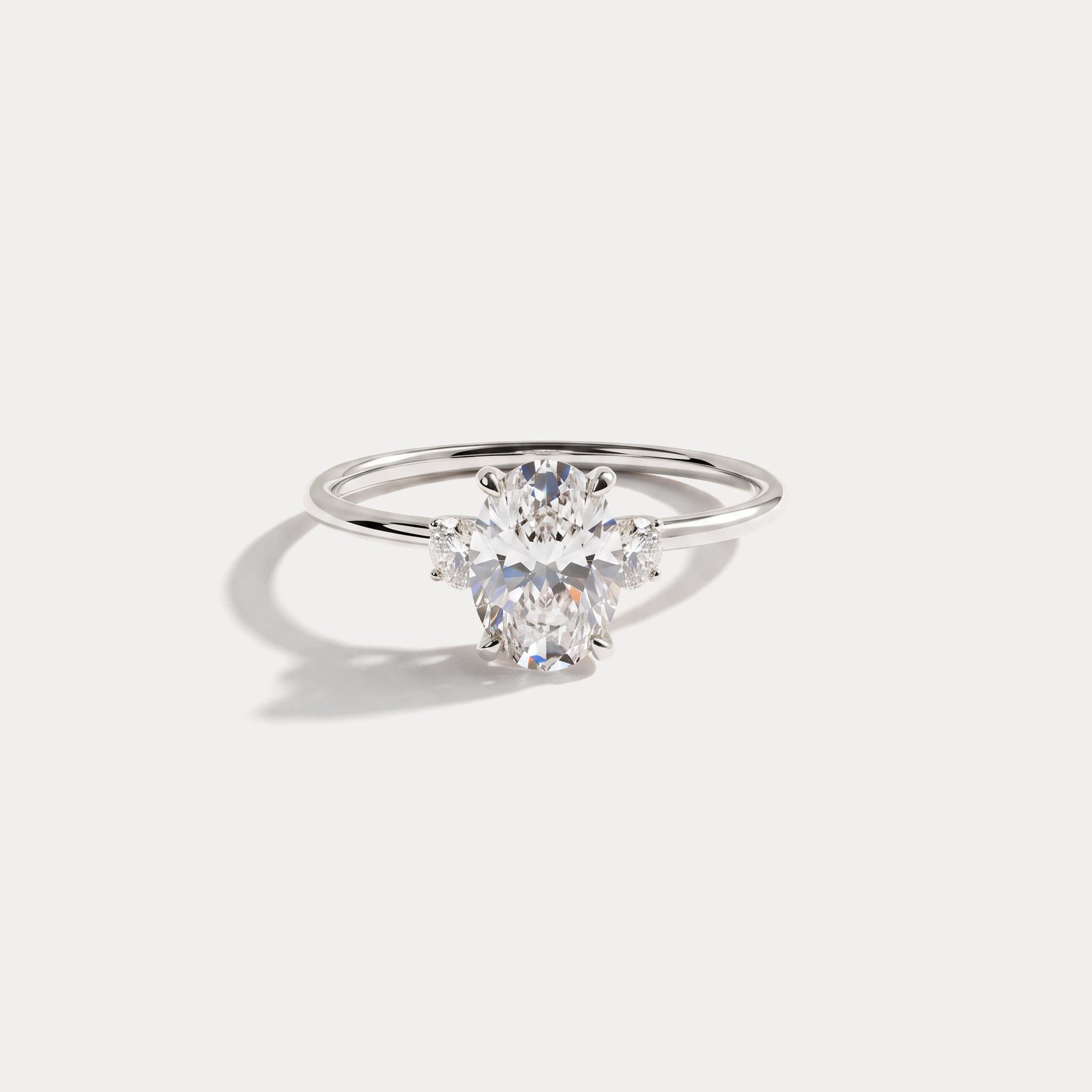 Olivia丨1CT Three-Stone Lotus-Inspired Lab-grown Diamond Engagement Ring - Rings