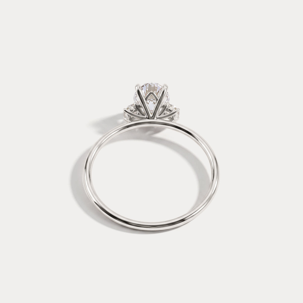Olivia丨1CT Three-Stone Lotus-Inspired Lab-grown Diamond Engagement Ring - Rings