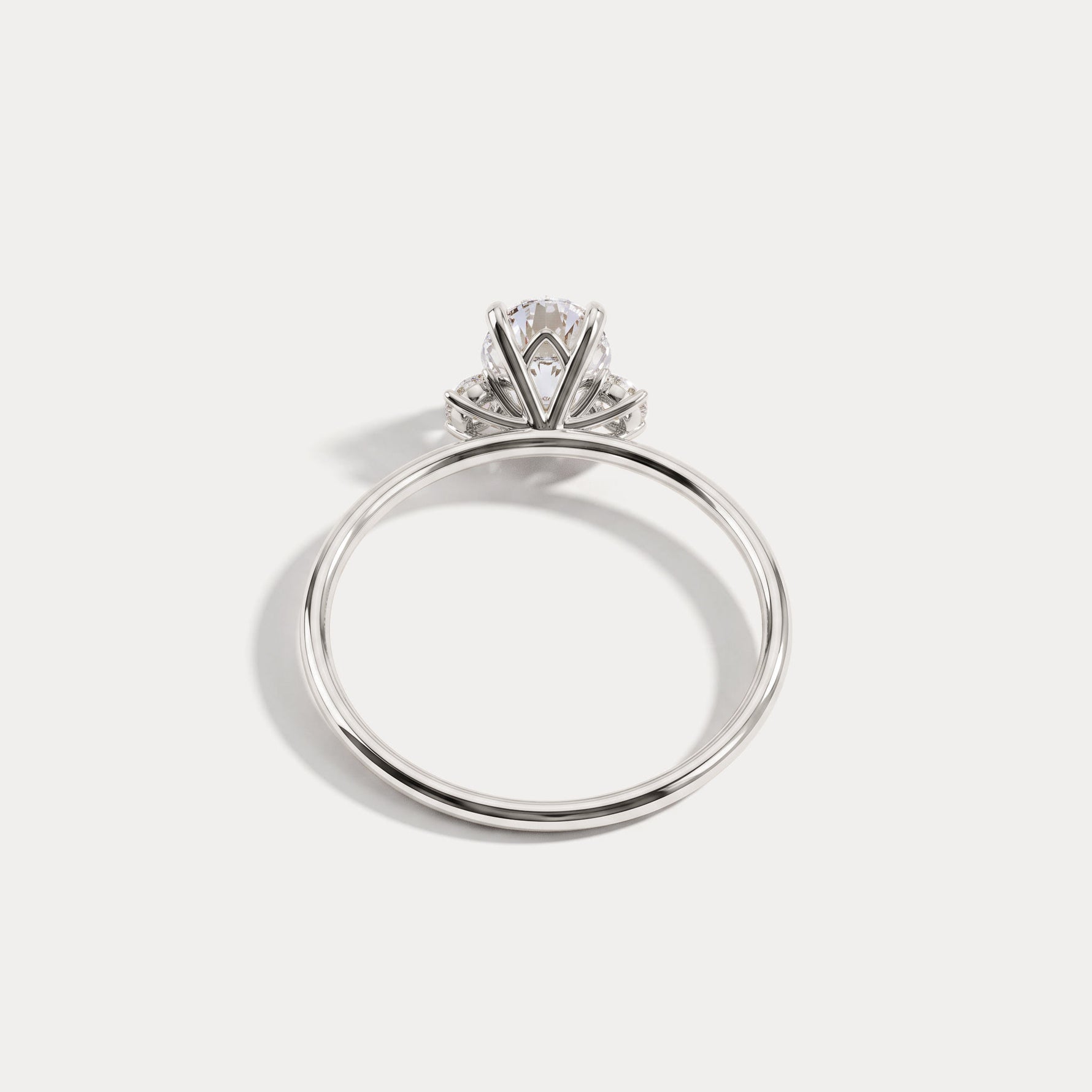 Olivia丨1CT Three-Stone Lotus-Inspired Lab-grown Diamond Engagement Ring - Rings
