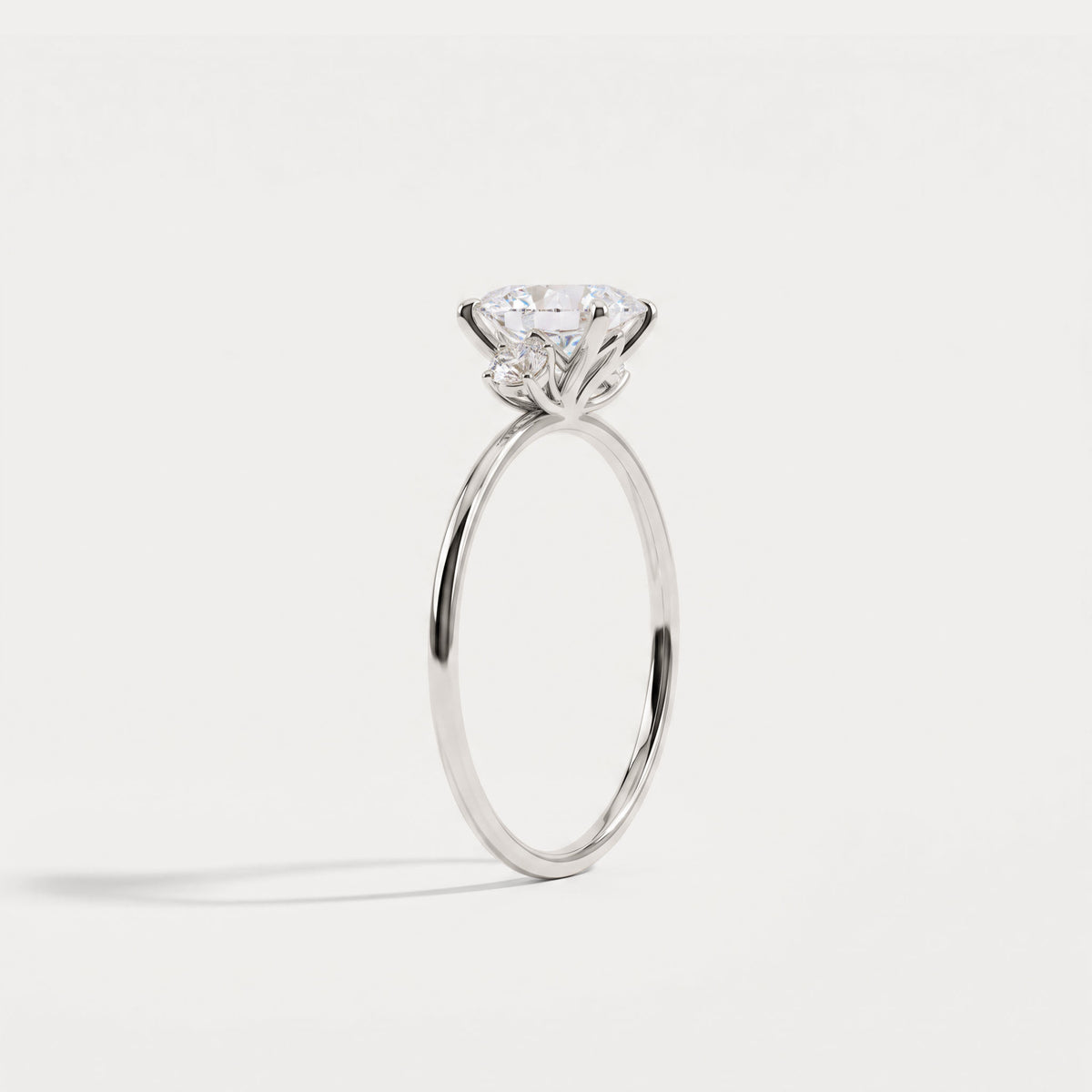 Olivia丨1CT Three-Stone Lotus-Inspired Lab-grown Diamond Engagement Ring - Rings