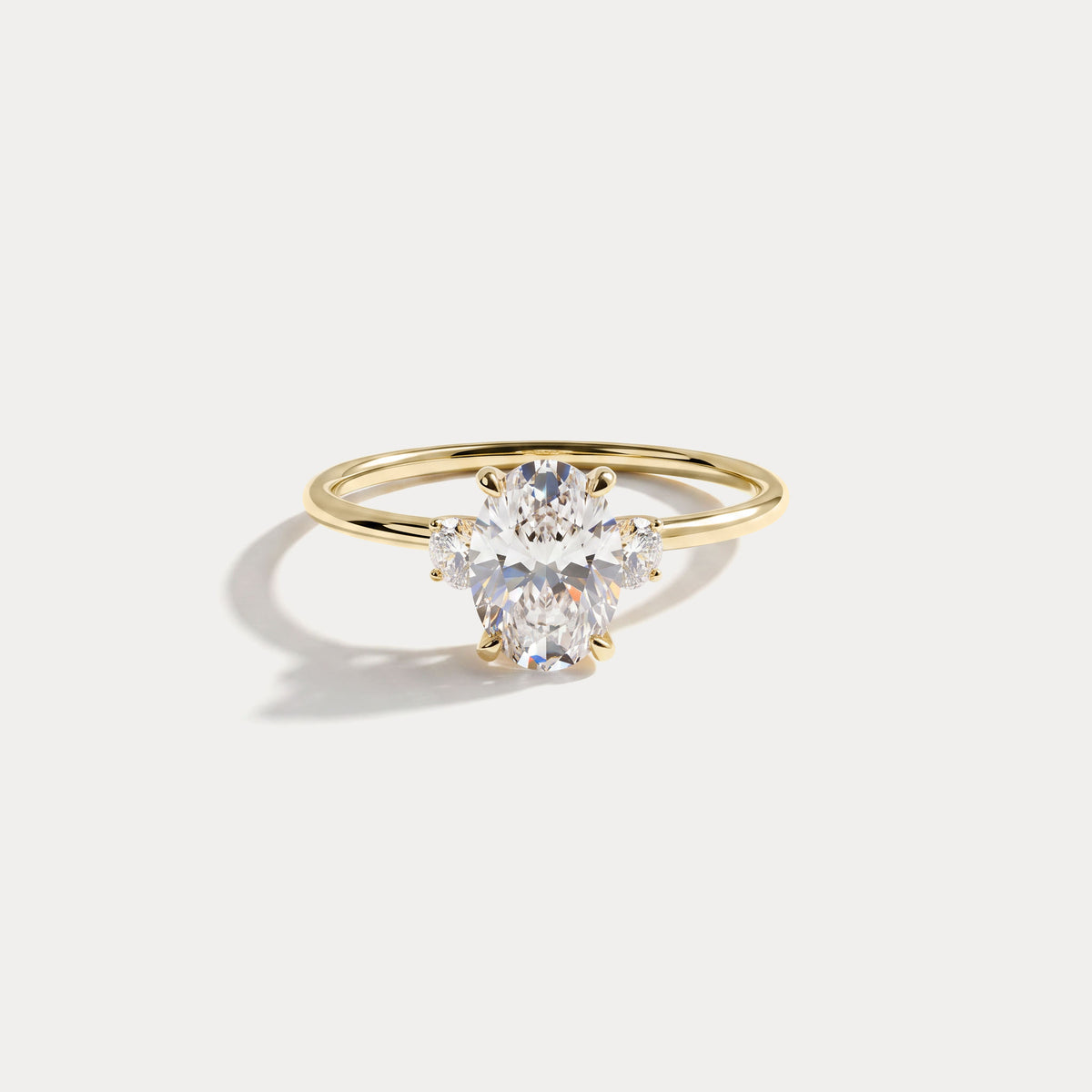 Olivia丨1CT Three-Stone Lotus-Inspired Lab-grown Diamond Engagement Ring - Rings