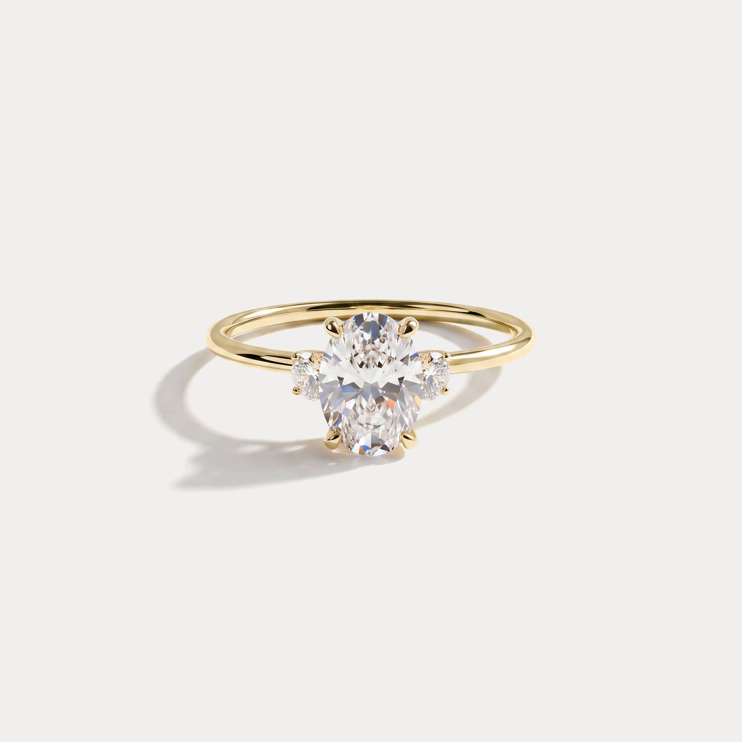 Olivia丨1CT Three-Stone Lotus-Inspired Lab-grown Diamond Engagement Ring - Rings