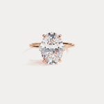 Olivia丨3CT Three-Stone Lotus-Inspired Lab-grown Diamond Engagement Ring - Rings