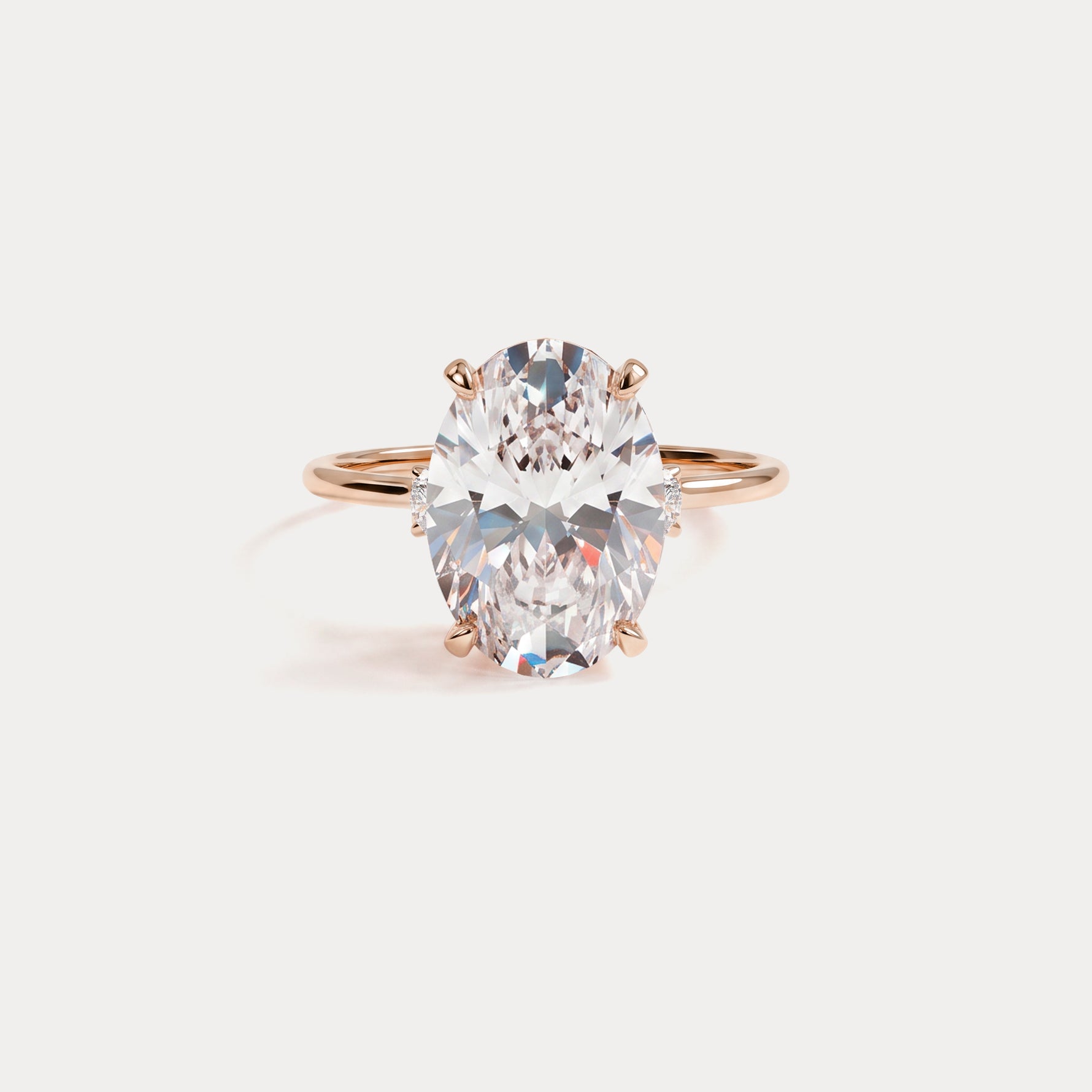 Olivia丨3CT Three-Stone Lotus-Inspired Lab-grown Diamond Engagement Ring - Rings