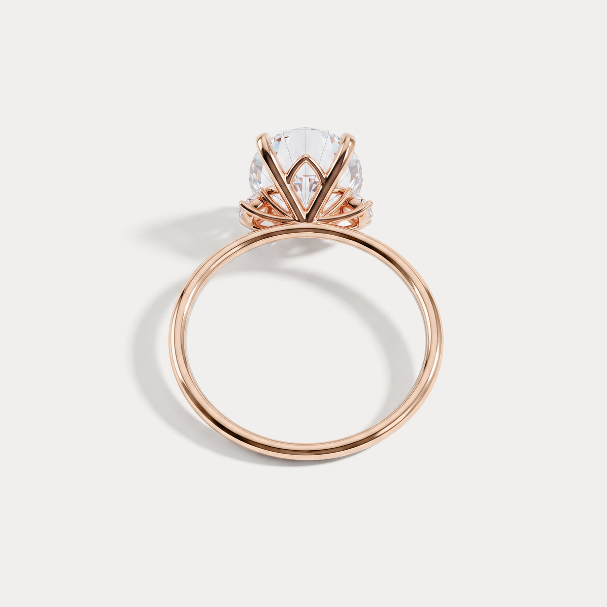 Olivia丨3CT Three-Stone Lotus-Inspired Lab-grown Diamond Engagement Ring - Rings