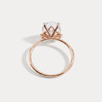Olivia丨3CT Three-Stone Lotus-Inspired Lab-grown Diamond Engagement Ring - Rings