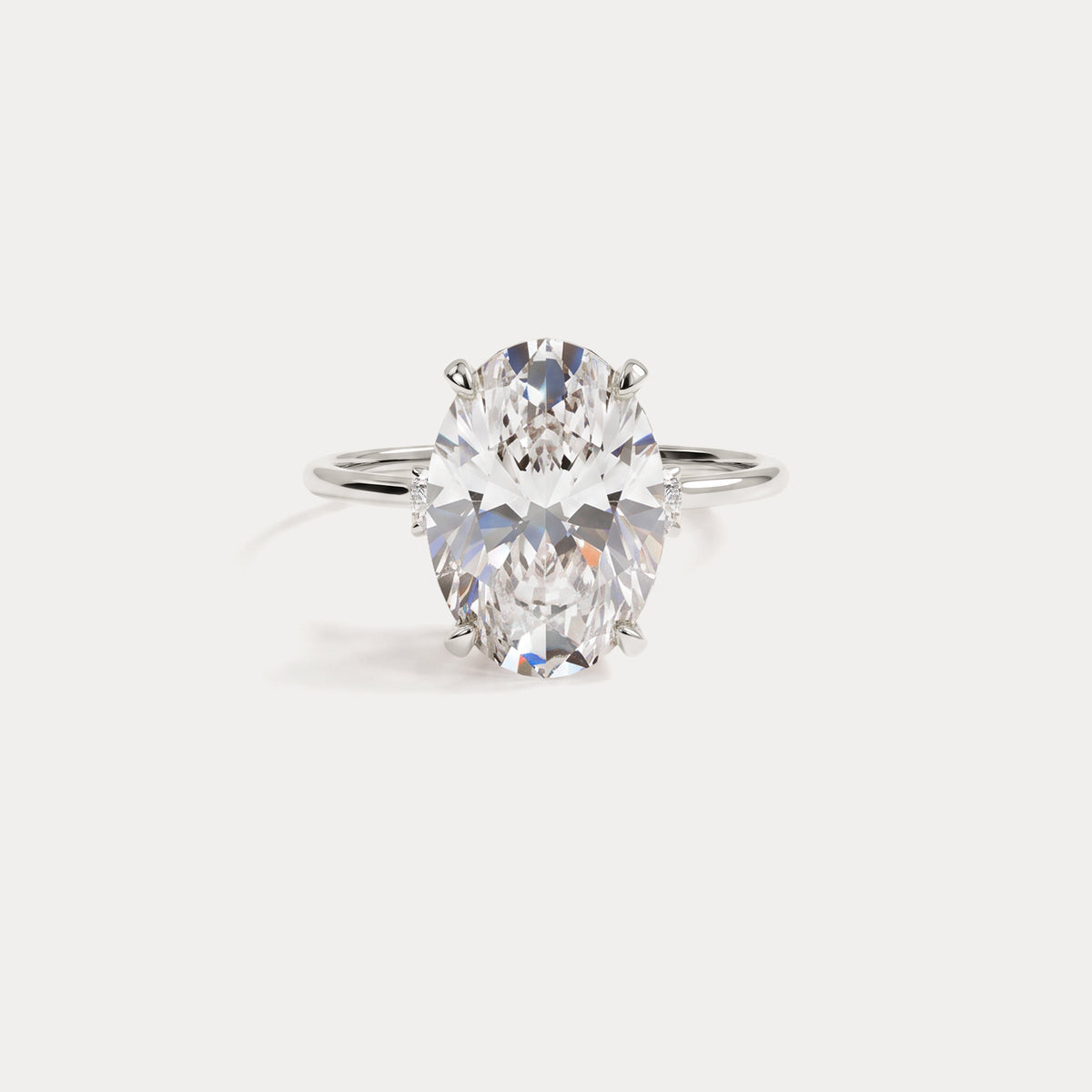 Olivia丨3CT Three-Stone Lotus-Inspired Lab-grown Diamond Engagement Ring - Rings