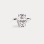 Olivia丨3CT Three-Stone Lotus-Inspired Lab-grown Diamond Engagement Ring - Rings