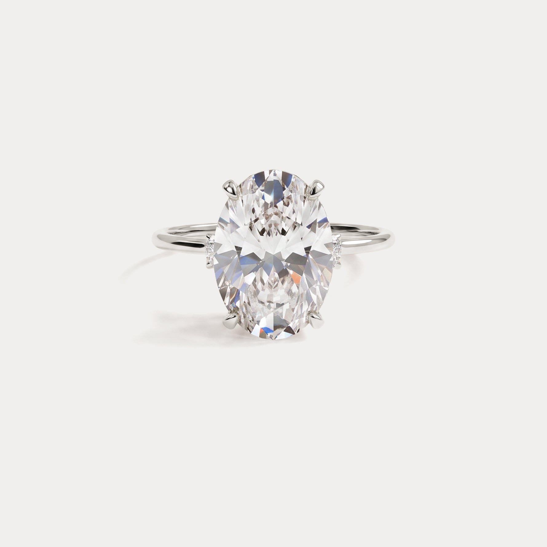 Olivia丨3CT Three-Stone Lotus-Inspired Lab-grown Diamond Engagement Ring - Rings