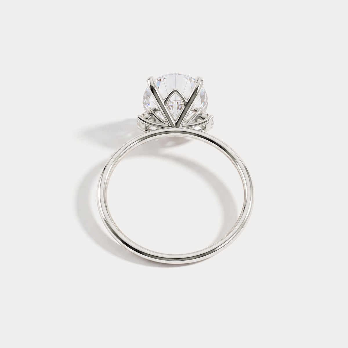 Olivia丨3CT Three-Stone Lotus-Inspired Lab-grown Diamond Engagement Ring - Rings
