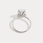 Olivia丨3CT Three-Stone Lotus-Inspired Lab-grown Diamond Engagement Ring - Rings